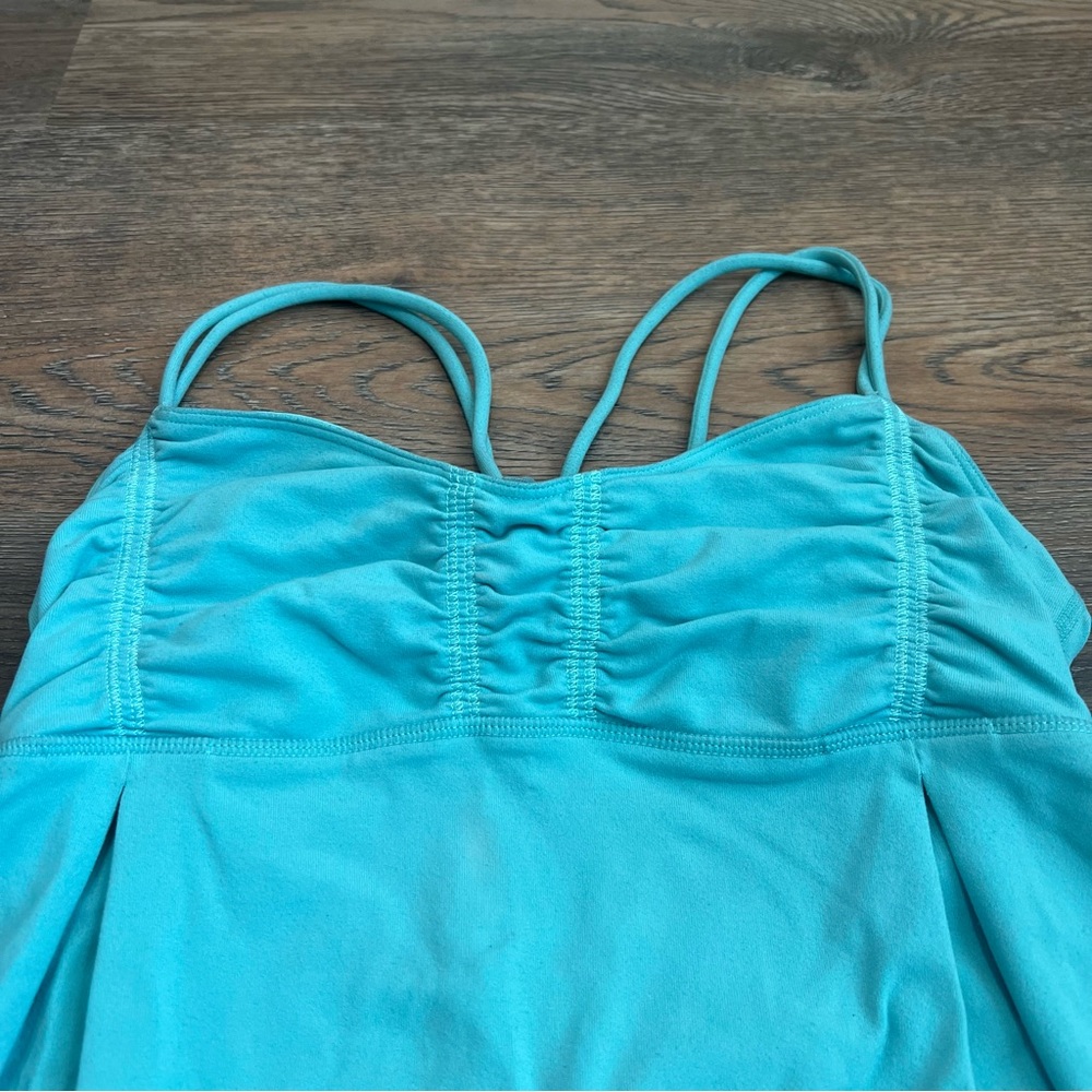 Lululemon Gather Dance Strap Tank Top Blue Small Built In Bra Yoga Athletic Top - Picture 2 of 9
